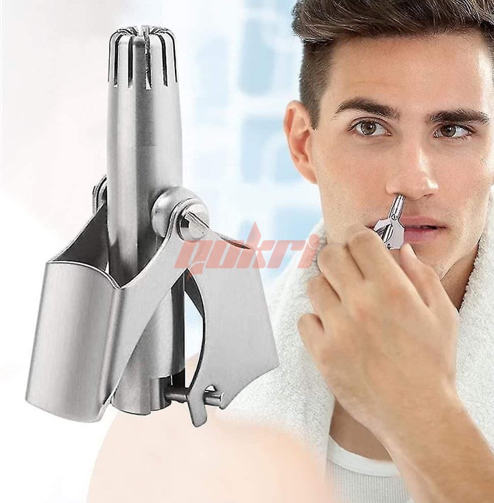 Stainless Steel Manual Nose Hair Trimmer For Men With Alluminium Box-Trimmers, Groomers & Clippers-New canvas