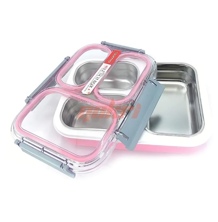 Tedemei Stainless Steel Lunch Box with 3 Compartments (1.2 L)